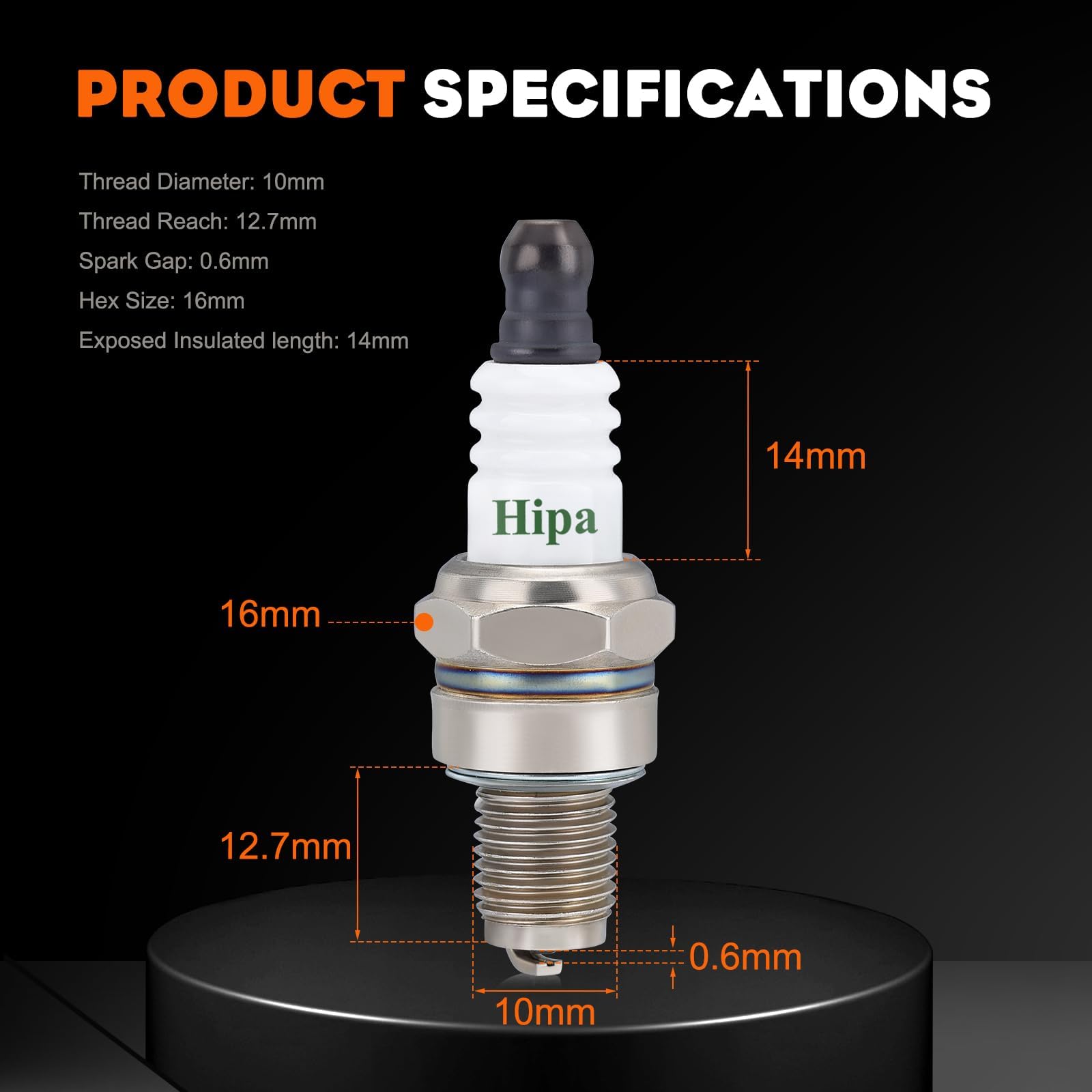 Hipa CMR6H Spark Plug for NGK 3365 Stihl BR600 FS40 FS40C FS56 FS56RC FS90 FS90R FS100 FS110 Trimmer Chainsaw (4 Pack) - Image 7