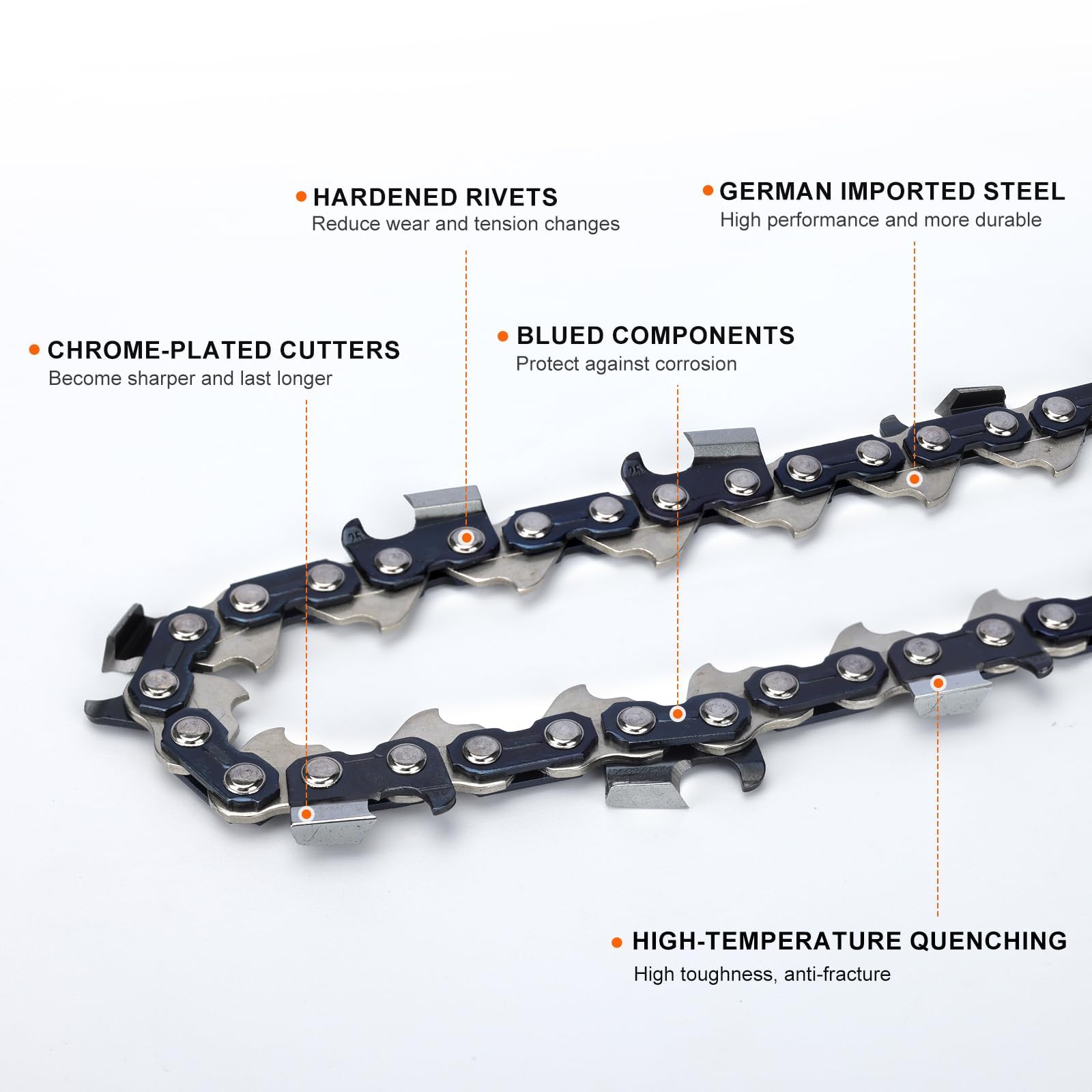 Hipa CS-590 20 Inch Chainsaw Chain for Echo CS-590 timberwolf Poulan PR5020 Chainsaw, Replace 72LPX070G, E70, McCulloch and more- Pitch: 3/8", Gauge .050", 70DL Full Chisel (2 Chains) - Image 4