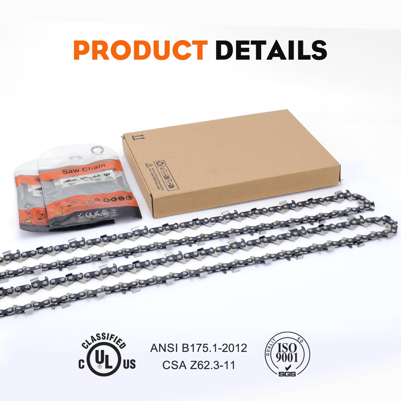 Hipa CS-590 20 Inch Chainsaw Chain for Echo CS-590 timberwolf Poulan PR5020 Chainsaw, Replace 72LPX070G, E70, McCulloch and more- Pitch: 3/8", Gauge .050", 70DL Full Chisel (2 Chains) - Image 6