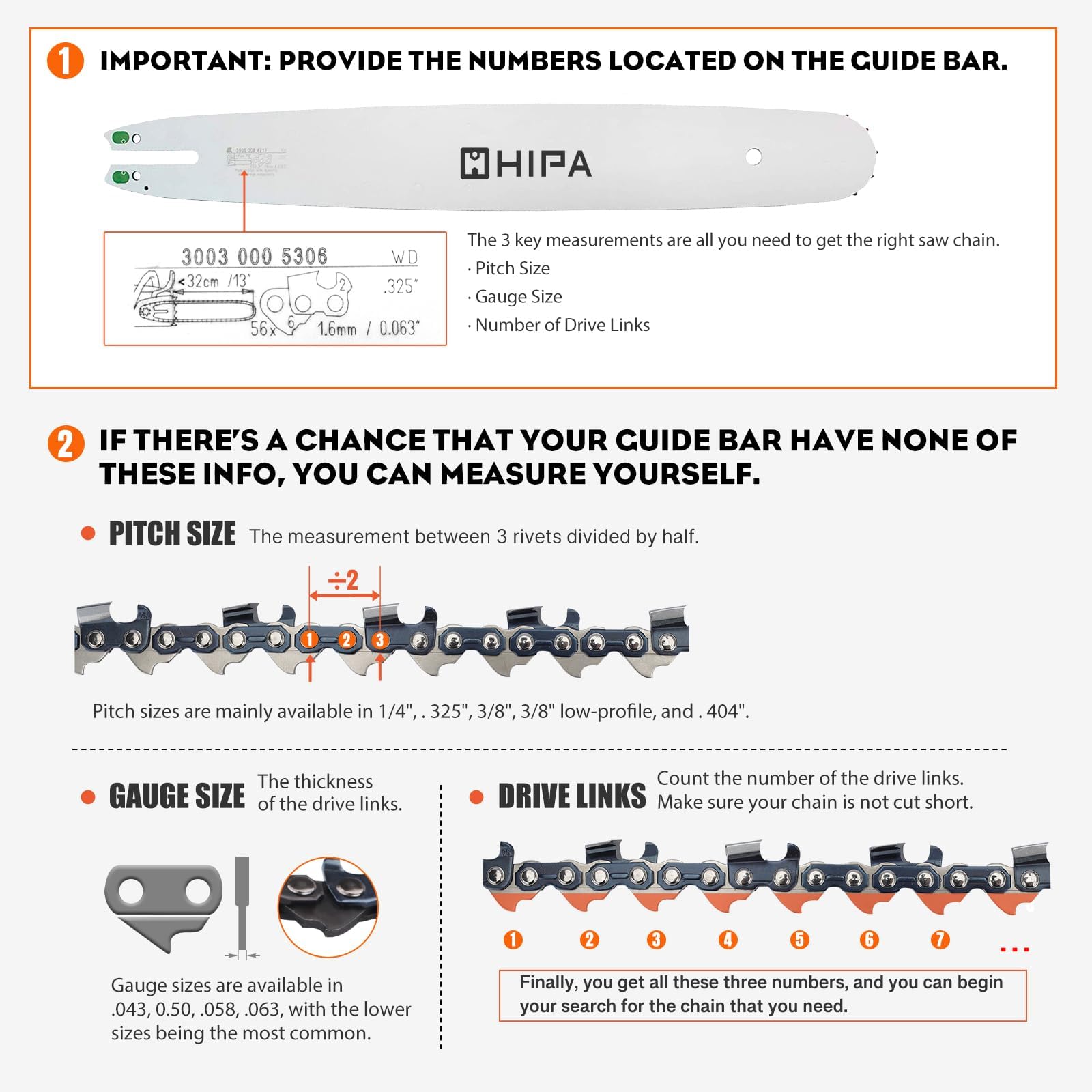 Hipa CS-590 20 Inch Chainsaw Chain for Echo CS-590 timberwolf Poulan PR5020 Chainsaw, Replace 72LPX070G, E70, McCulloch and more- Pitch: 3/8", Gauge .050", 70DL Full Chisel (2 Chains) - Image 7