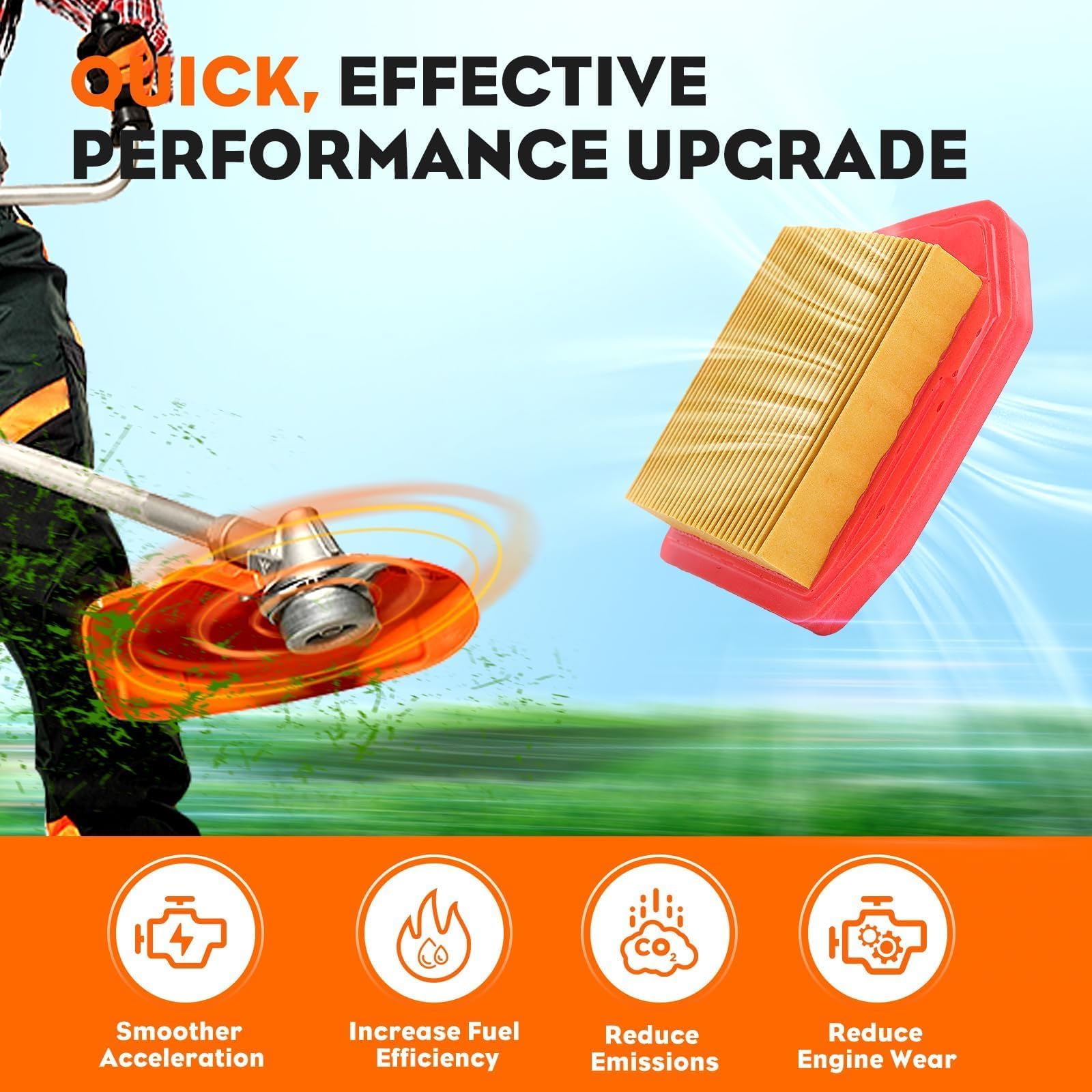 Hipa FS240 Air Filter for Stihl 4147 141 0300 FS240 FS240R FS240CE FS260CE FS360CE FS460CEM FR460TCEM String Trimmer Pack of 10 - Image 4