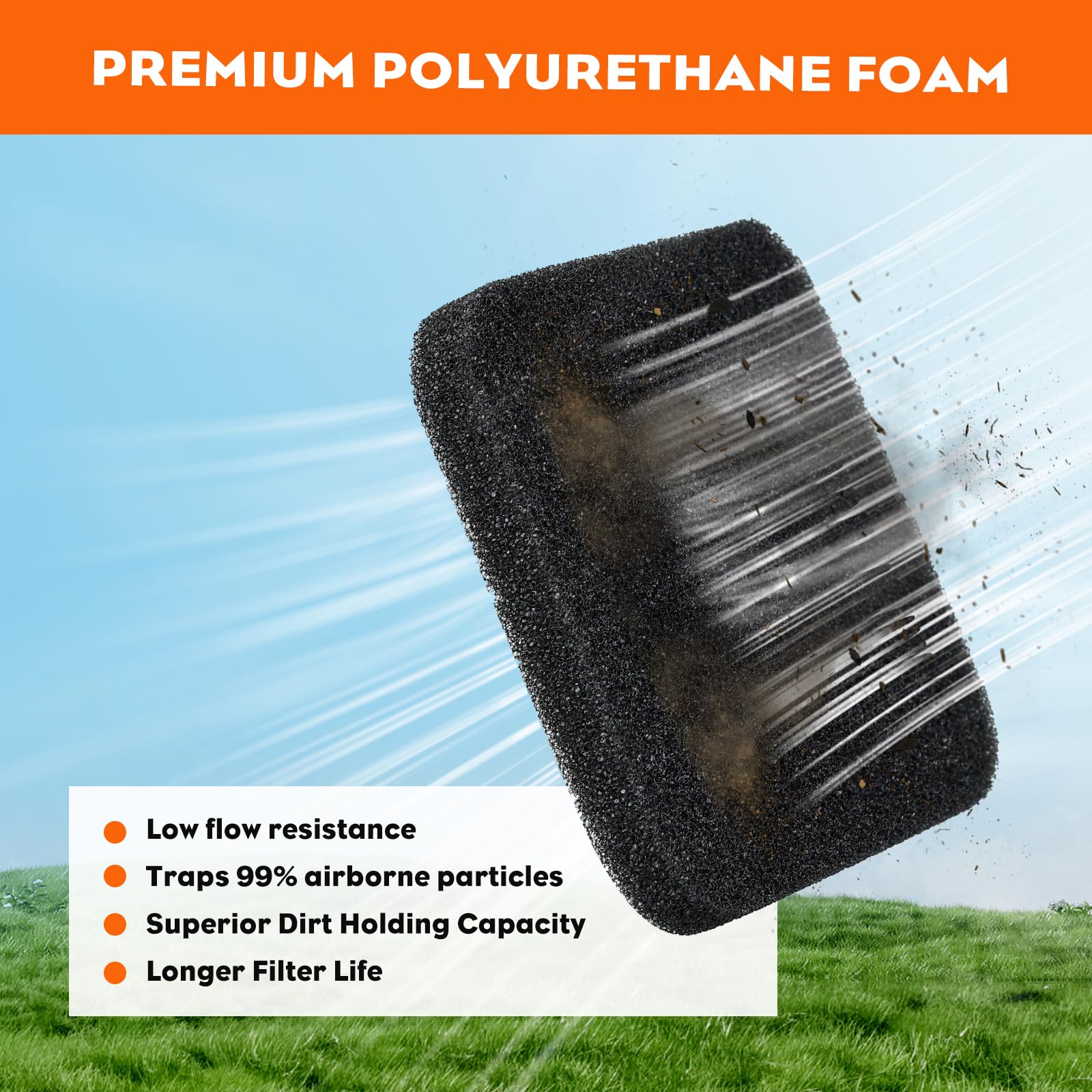 Hipa 2Pack FS85 FS80 Air Filter Cleaner for Sthil FS 80 BG72 BG75 FS80R FS75 HS80 FS 85 HS85 HS75 Trimmer Weedeater BrushCutter Replace 4137-124-1500 4137-124-2800 Air Filter Pre Filter - Image 3