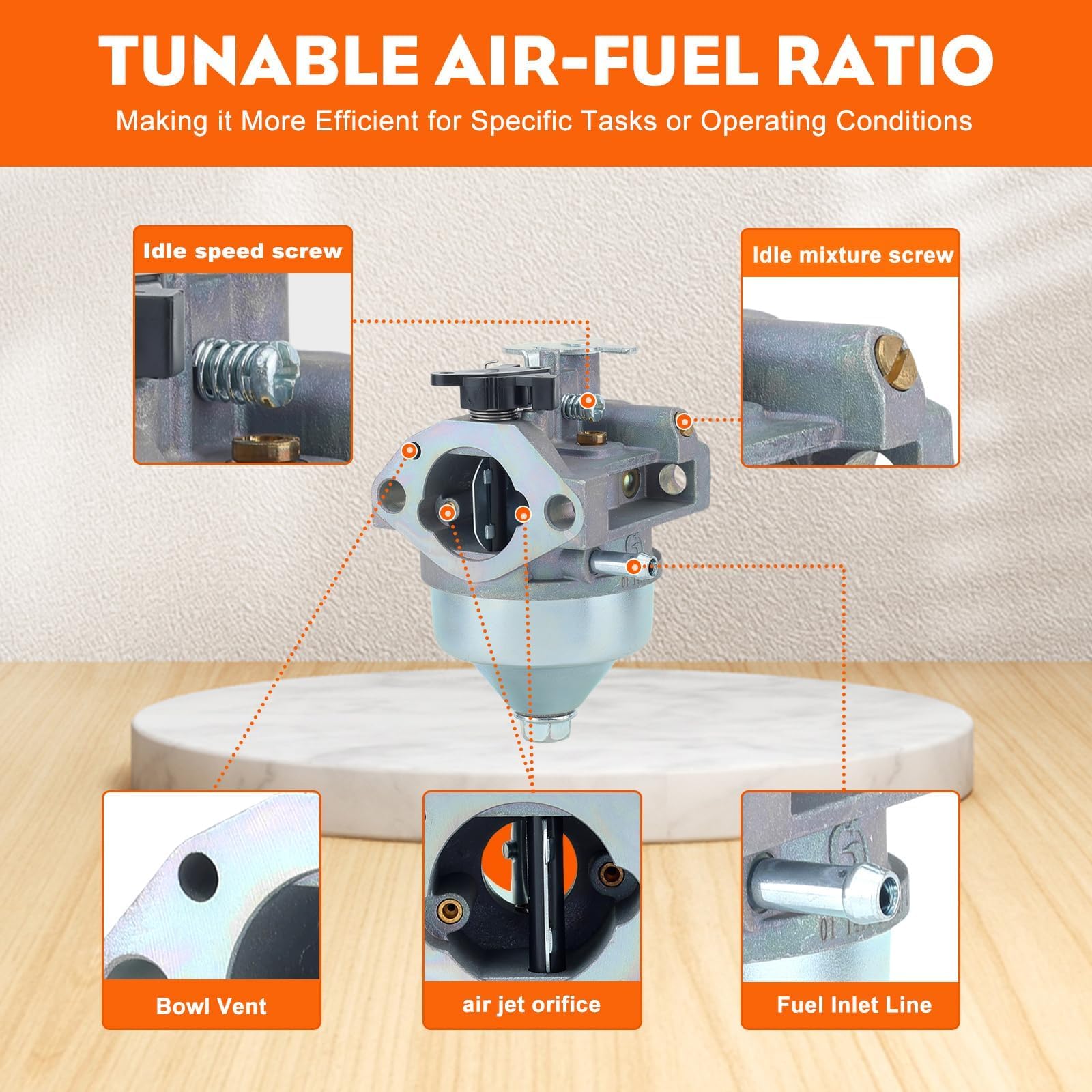 HIPA GCV190 HRX217 Carburetor for Honda GCV 190 GCV190LA GCV190A Engine HRX 217 HRB217 HRX217K1 HRX217K2 Lawn Mower Replace 16100-Z0Y-813 Pressure Washer - Image 9