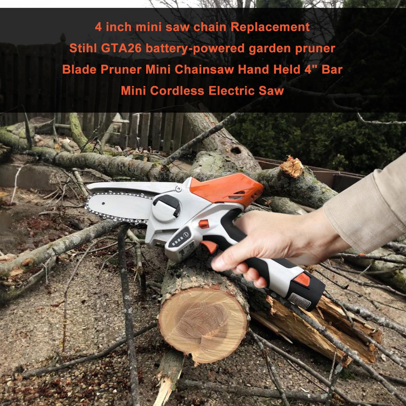 Hipa GTA26 4 Inch Mini Saw Chain 1/4" Mini-pitch .043 Gauge 28 Drive Link for Stihl GTA 26 Pruner Chainsaw Replace 36700000028,71 PM3 28,3670 005 0028 (4 Chains) - Image 6