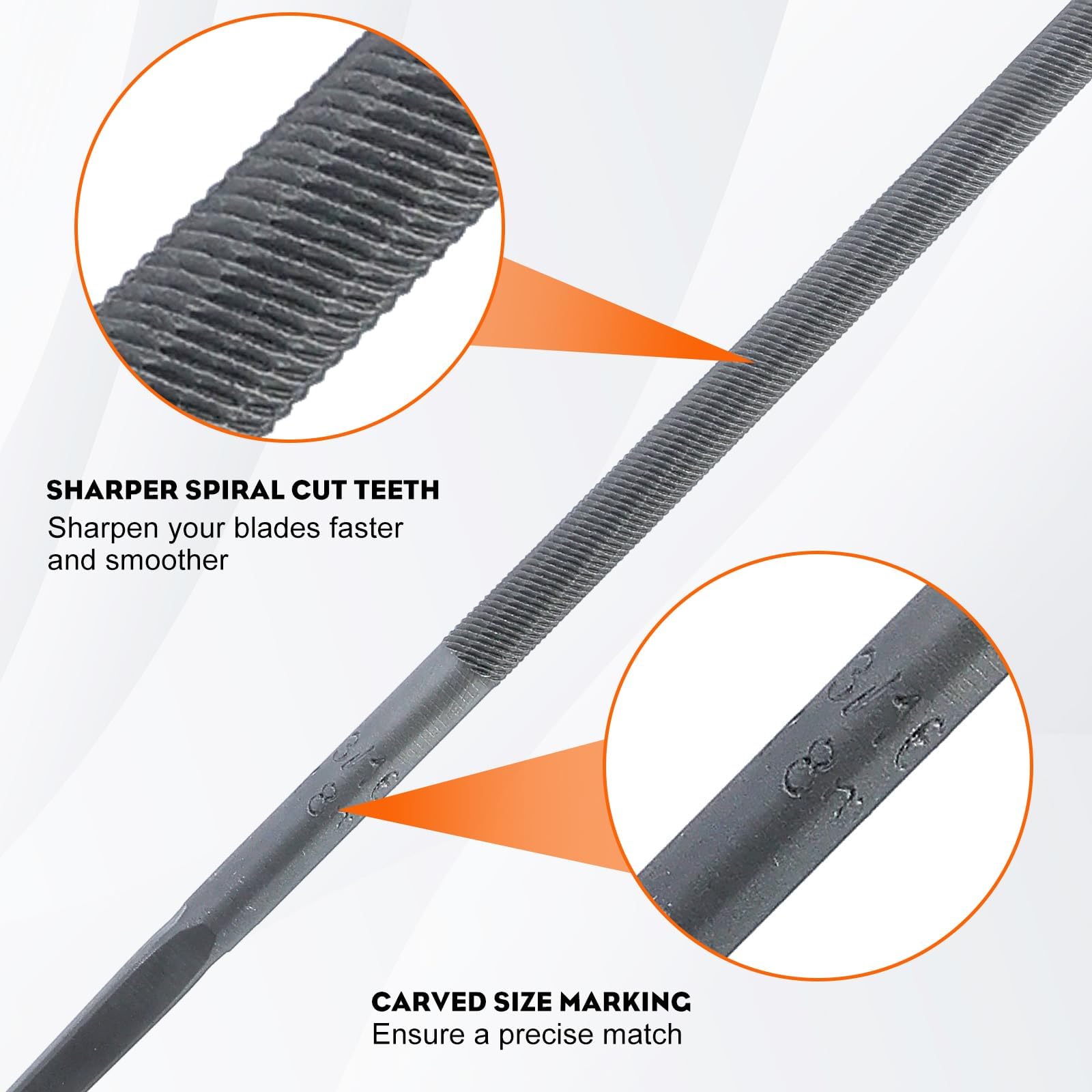 Hipa (Pack of 12 3/16-Inch (4.8 mm) Professional Round Chainsaw Chain Sharpening Files for Chainsaw with .325 Pitch Chains, Replace for Oregon 70503 - Image 4