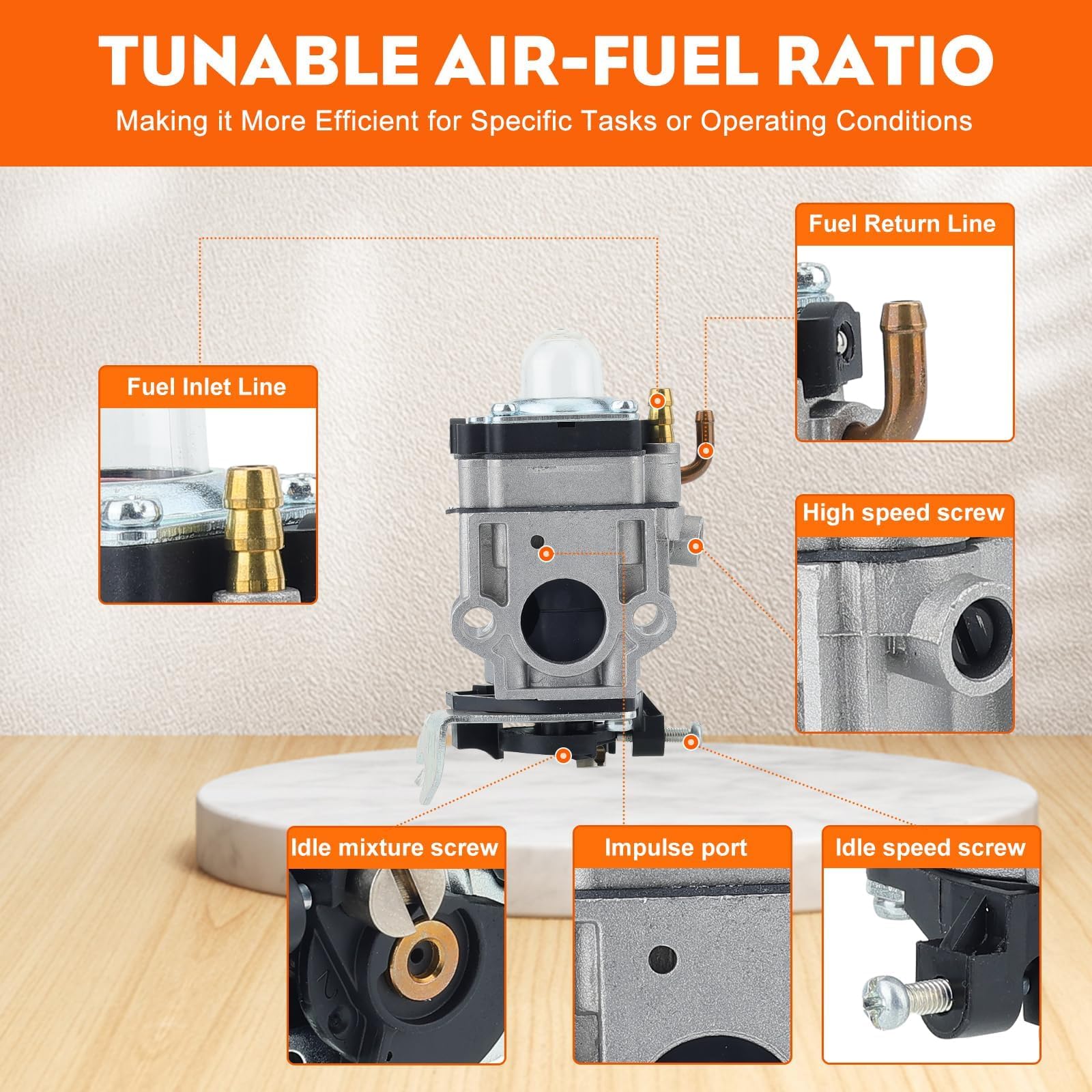 Hipa PB-755ST Carburetor for Echo PB755ST PB 755ST PB-755H PB-755T PB-755SH PB-651H PB-651T PB-751T PB-751H Shindaiwa EB633RT Backpack Blower Replace A021000812 WYK-192 WYK-192-1 - Image 8