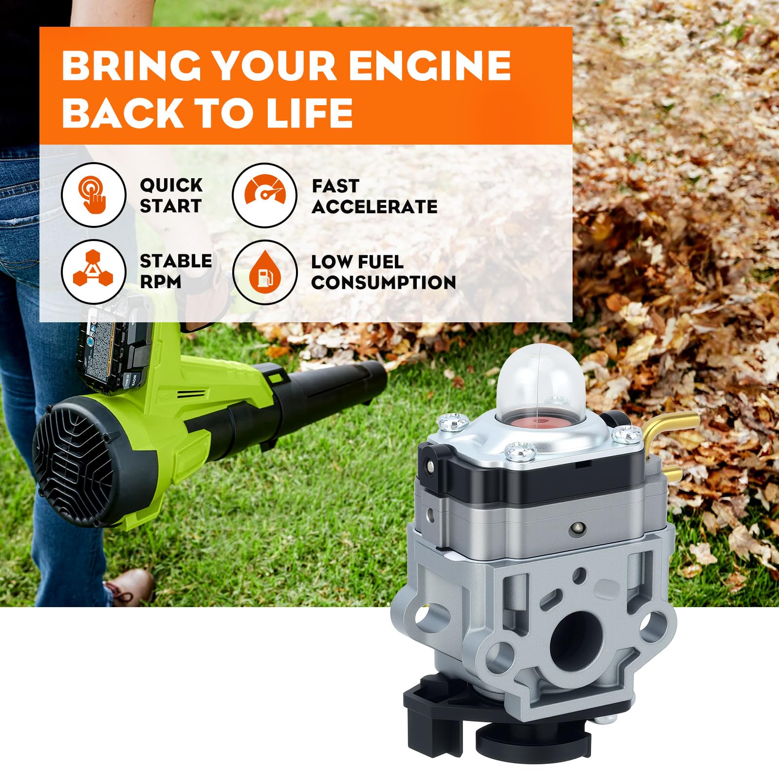 Hipa RY25AXB 308054121 Carburetor Kit for Roybi 25CC Leaf Blower Replace WYJ-533 Carb RY25AXB Gas Jet Fan Blower Model Parts - Image 7