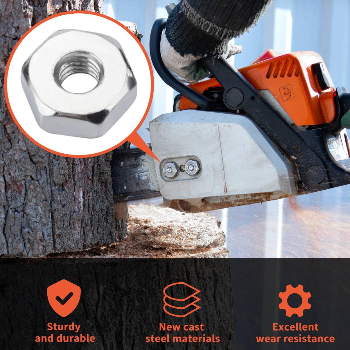 Hipa Chainsaw Sprocket Cover Bar Nut for STHIL 010 011 012 024 026 028 029 030 031 032 034 036 038 039 041AV 042 044 046 048 064 066 Chainsaw Pack of 6 - Image 3