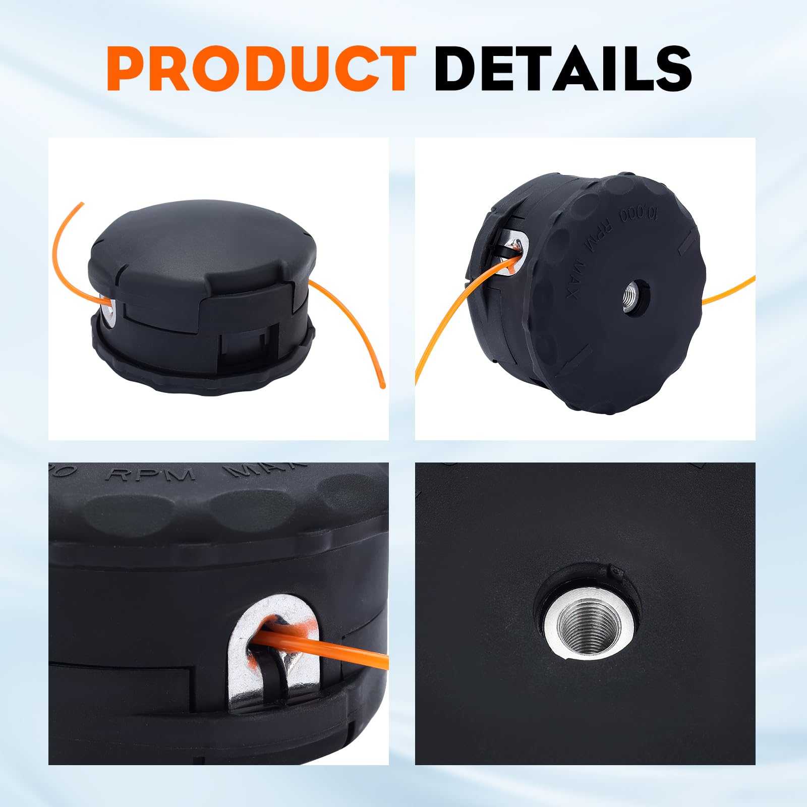 Hipa SRM 225 String Trimmer Head Compatible with Speed Feed 400 Echo SRM 210 SRM230 SRM225 SRM210 SRM2100 PAS210 PAS211 PAS225 PAS230 PAS260 Weedater Shiandaiwa T220 T222 T230 Trimmer 2Pack - Image 8