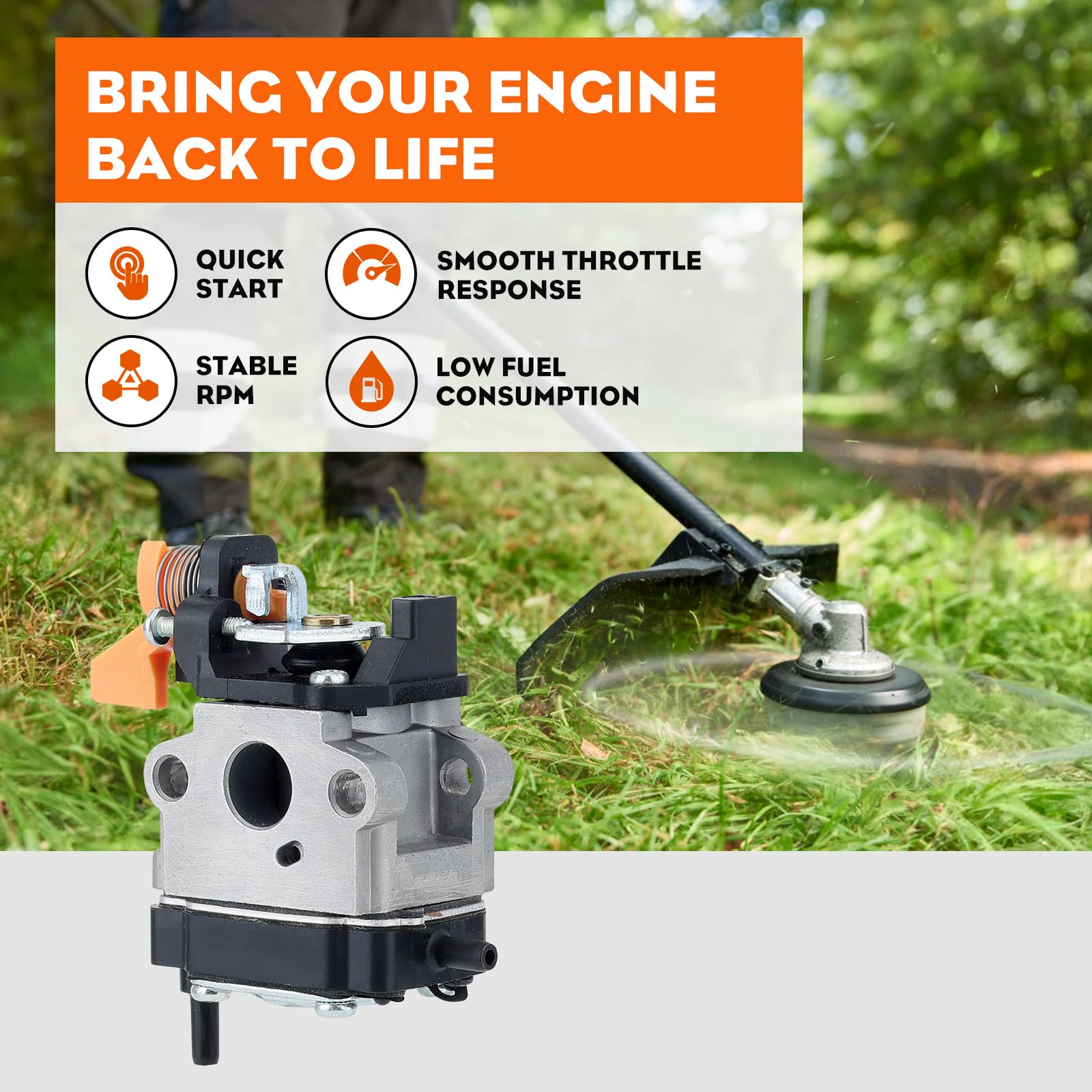 Hipa SS30 Carburetor Fit for Ryobi SS30 TP30 30cc 985893001 Engine Brush Cutter Trimmer WYC-9-1 P31 Carburetor with Primer Bulb Gasket Kit Parts - Image 3