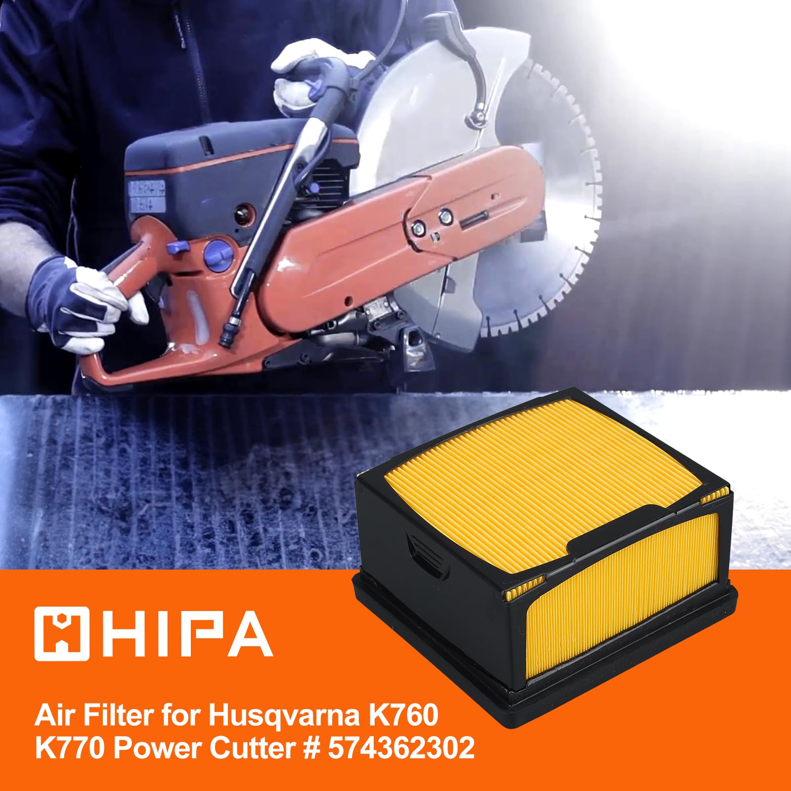 Pack of 6, K760 K770 Air Filter for Husqvana K770 Parts Concrete Saws Power Cutter Replaces 574362301 574362302 525470601 525470602 - Image 3